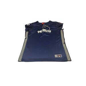 NFL Team Apparel New England Patriots Womens Mock Jersey Top Shoelace Tie L